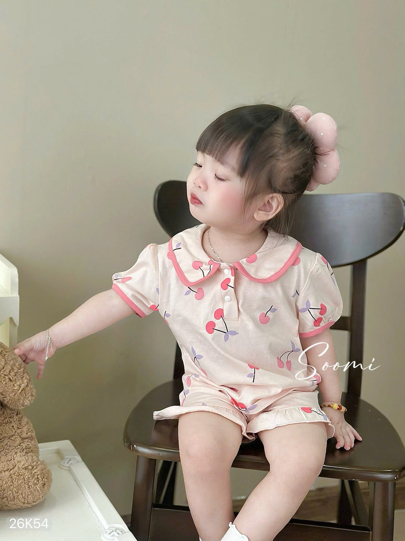HCS(26K54) Set 2 bộ mặc nhà quần phối bèo áo phối viền màu cho bé