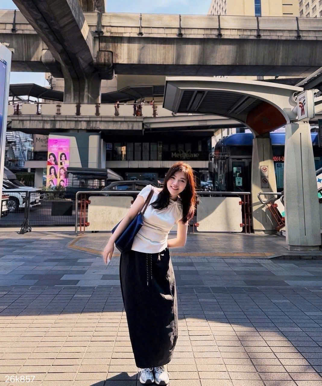 HCS(26K857) Chân váy thô dáng dài cân mọi outfit cho ce - xám - L