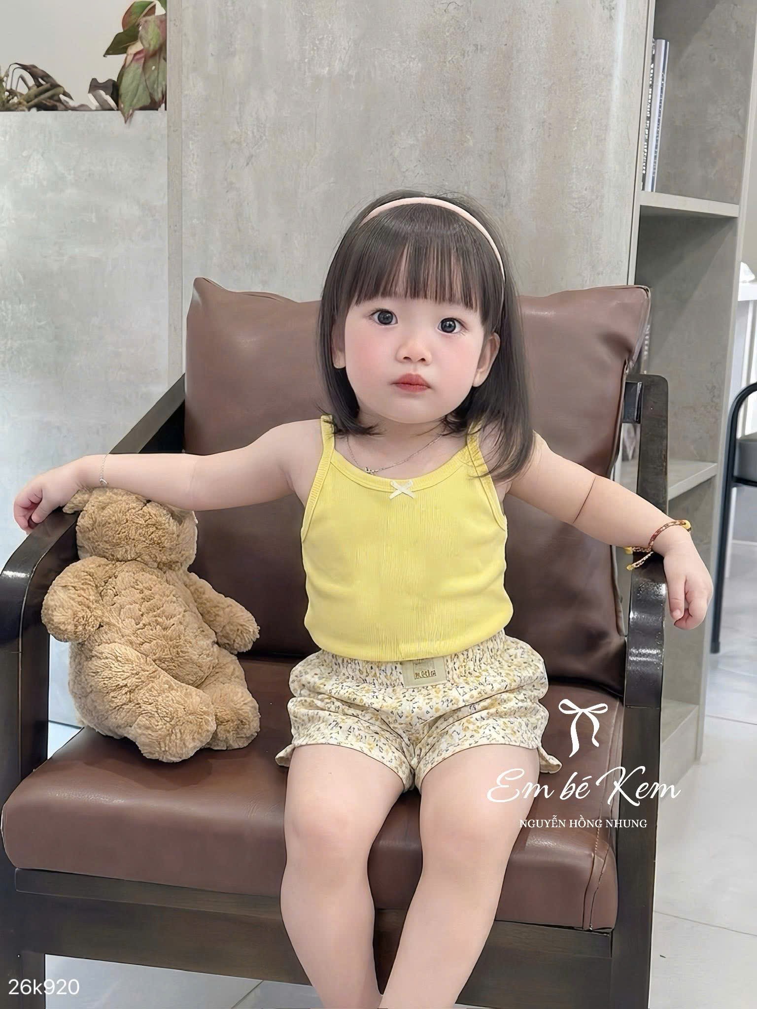 HCS(26K920) Set 3b áo hai dây quần hoa cho bé siêu xinh - 90