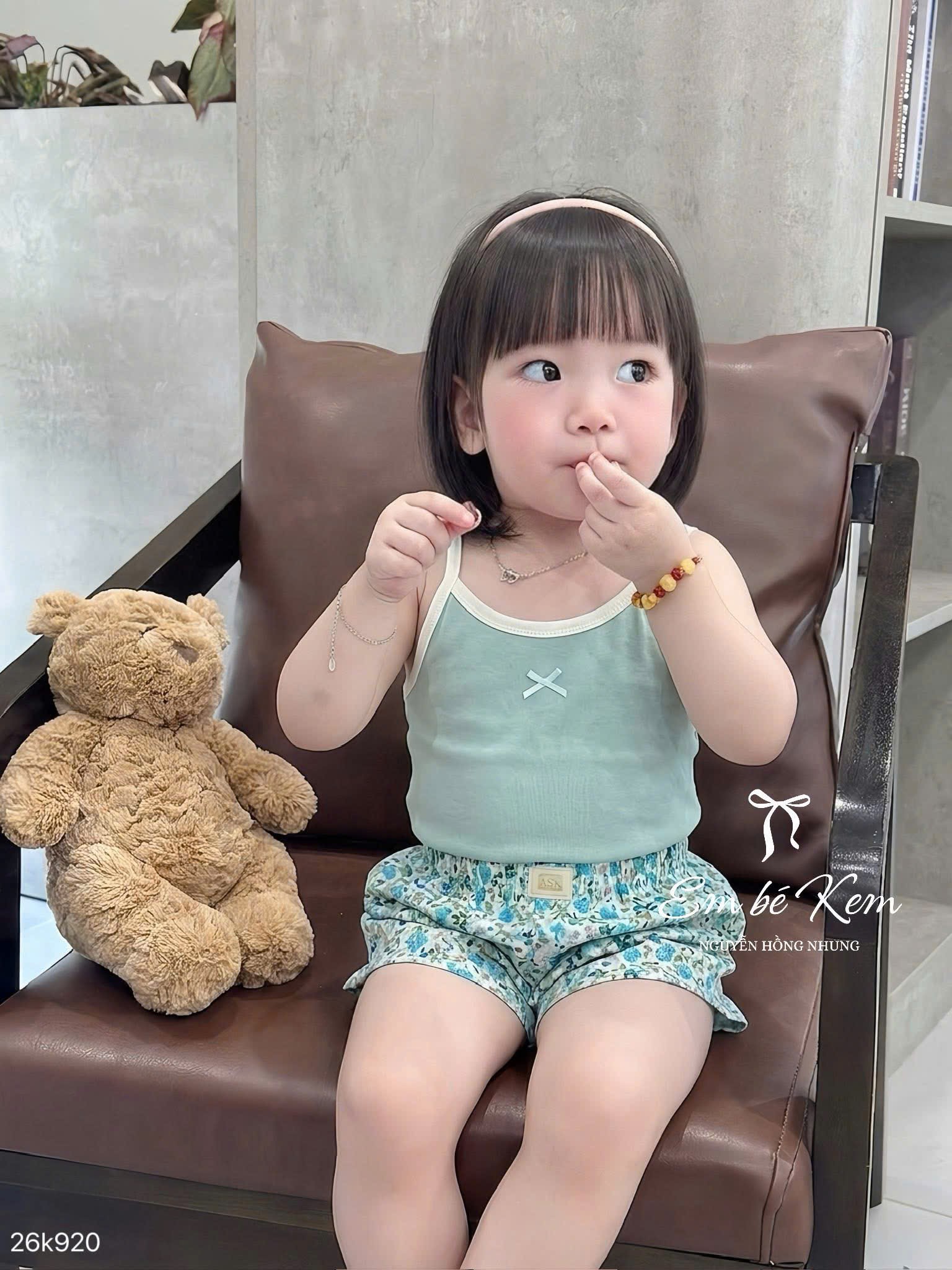 HCS(26K920) Set 3b áo hai dây quần hoa cho bé siêu xinh - 90