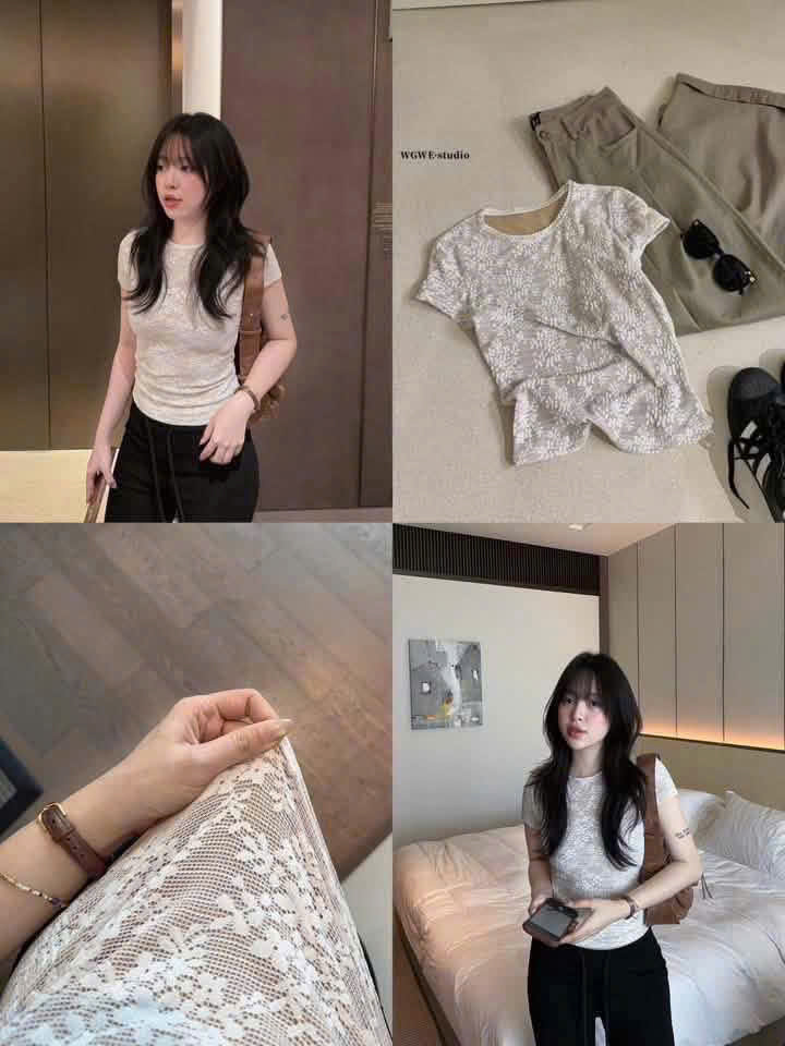 HCS (26k005) Áo ôm body cho chị em màu trắng S (<50kg)