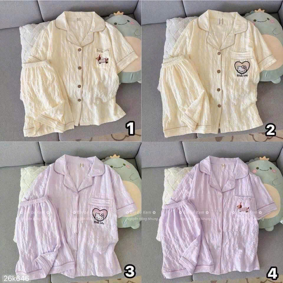 HCS(26k646) Sét bộ ngủ chất đũi cho chị em siêu mềm mát - MẪU 1 -L