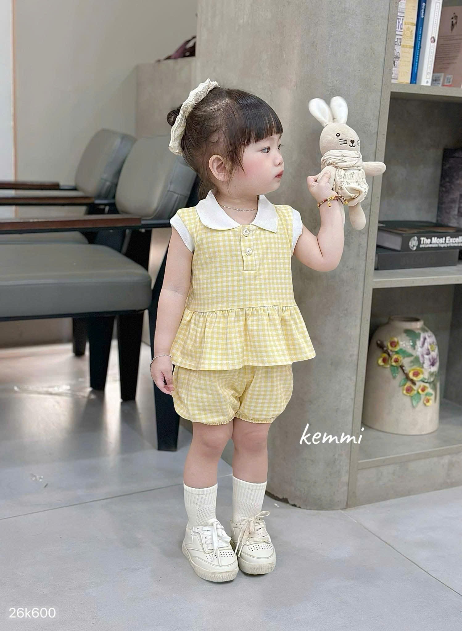 HCS [Kemmi](26K600) Set bộ kẻ sọc phối cổ polo 3 màu cho bé