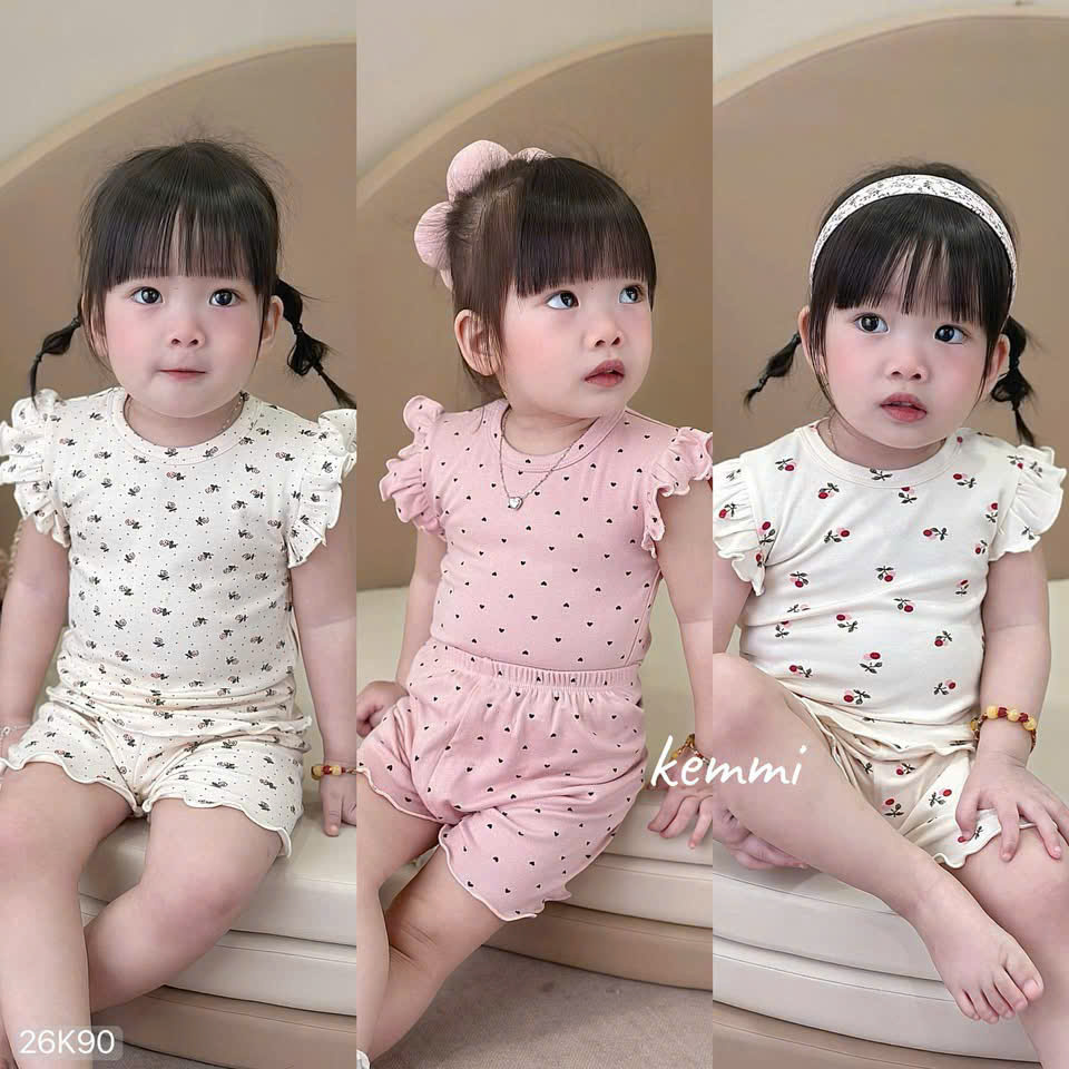 HCS [Kemmi](26K90) Set bộ cánh tiên viền bèo 3 mẫu cho bé siêu xinh (0-6_lẻ 89k)