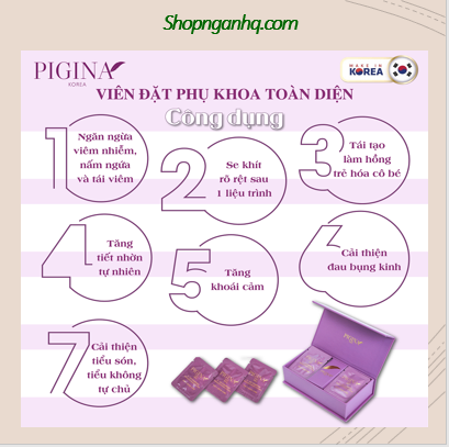 Set viên đặt phụ khoa tối ưu Pigina (18 viên)