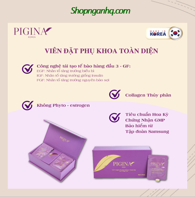 Set viên đặt phụ khoa tối ưu Pigina (18 viên)