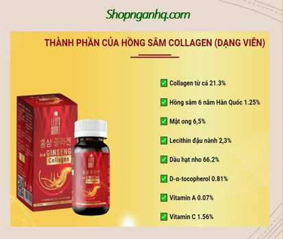 Viên uống Hồng Sâm Collagen cao cấp Hàn Quốc