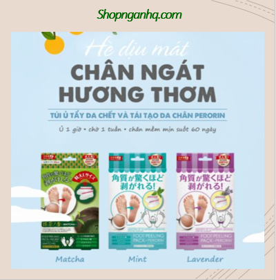 Túi ủ tẩy da chết và dưỡng chân trắng hồng Perorin - Hộp 4 miếng