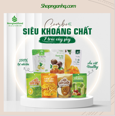 Combo 7 loại trái cây sấy siêu khoáng chất NLF