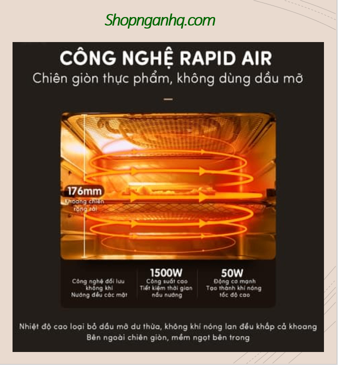 Nồi chiên không dầu thế hệ mới Bear 10L