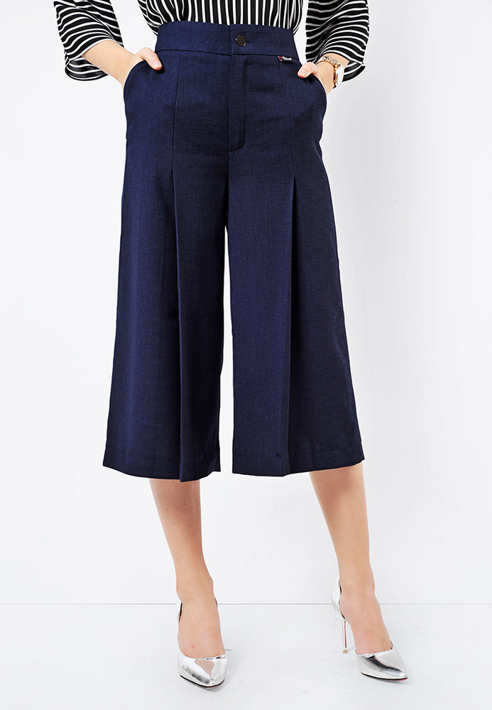 Quần culottes ly súp - Xanh navy - S