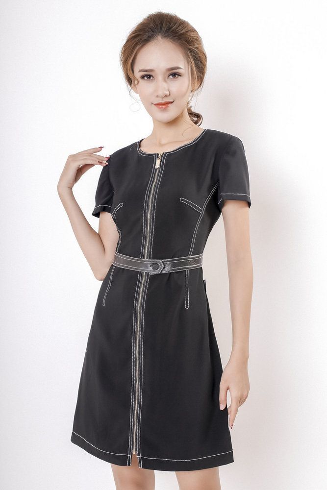 Đầm đũi tần chỉ trang trí_Đen-L