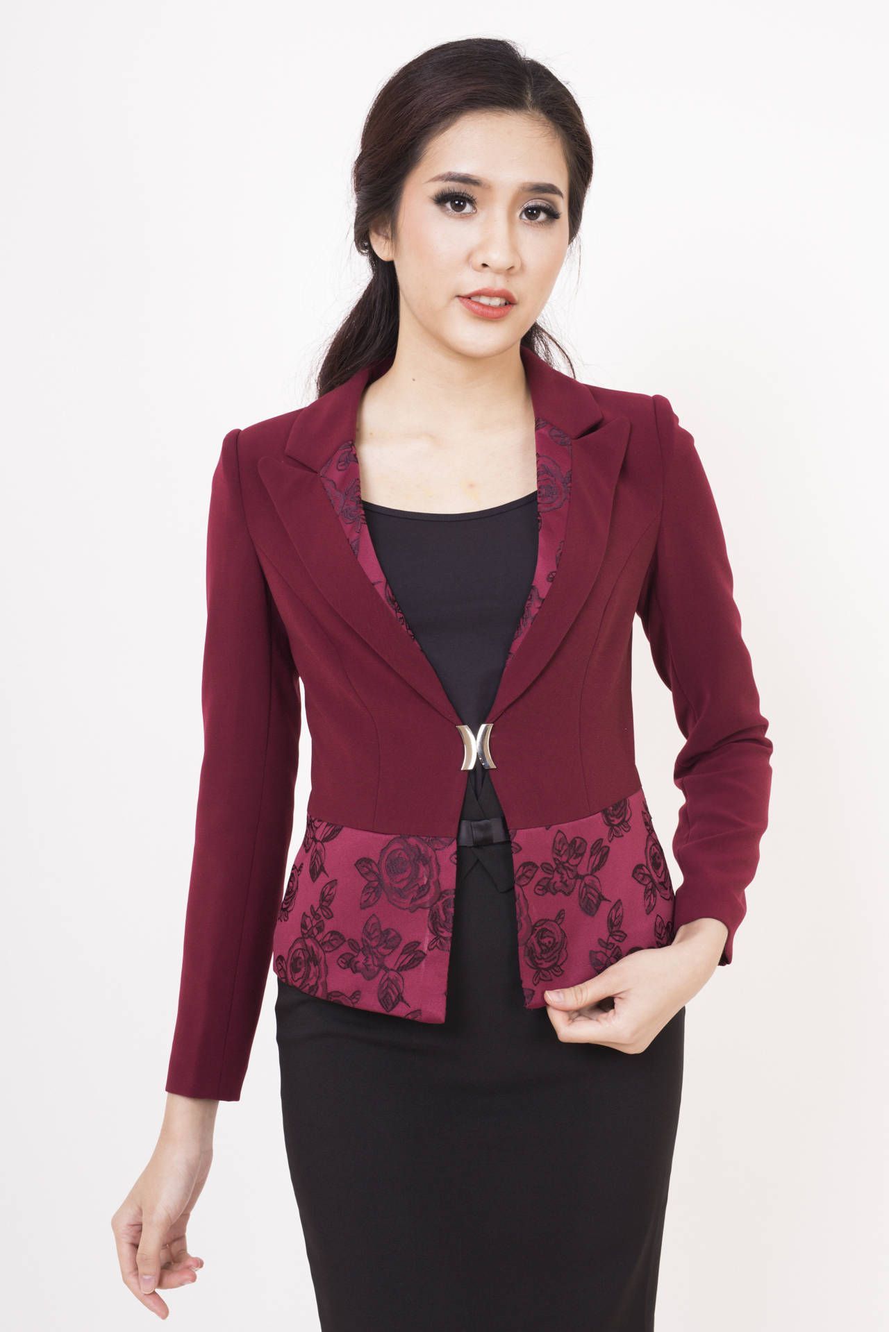 Vest phối gấm - Đỏ - M