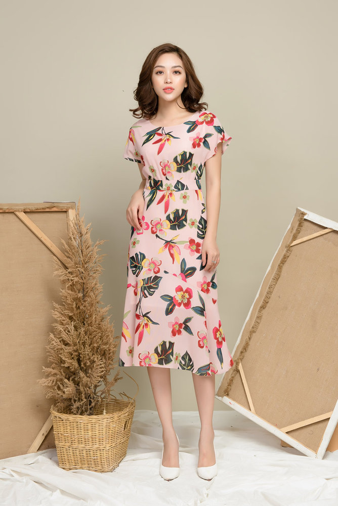 Mới) Mã K5503 Giá 800K: Váy Đầm Liền Thân Dáng Dài Nữ Xienac Dài Quá Gối  Hàng Mùa Hè Họa Tiết Hoa Thời Trang Nữ Chất Liệu Vải Voan G02 Sản Phẩm