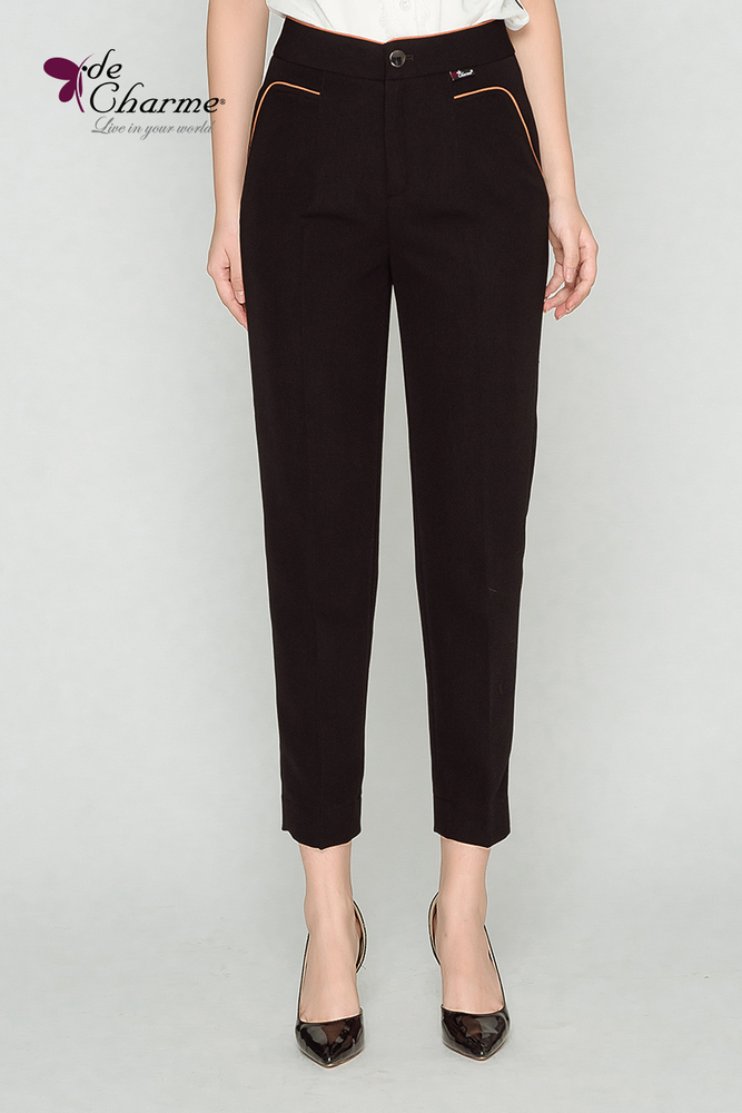 Quần baggy lé túi + cạp - Đen - S