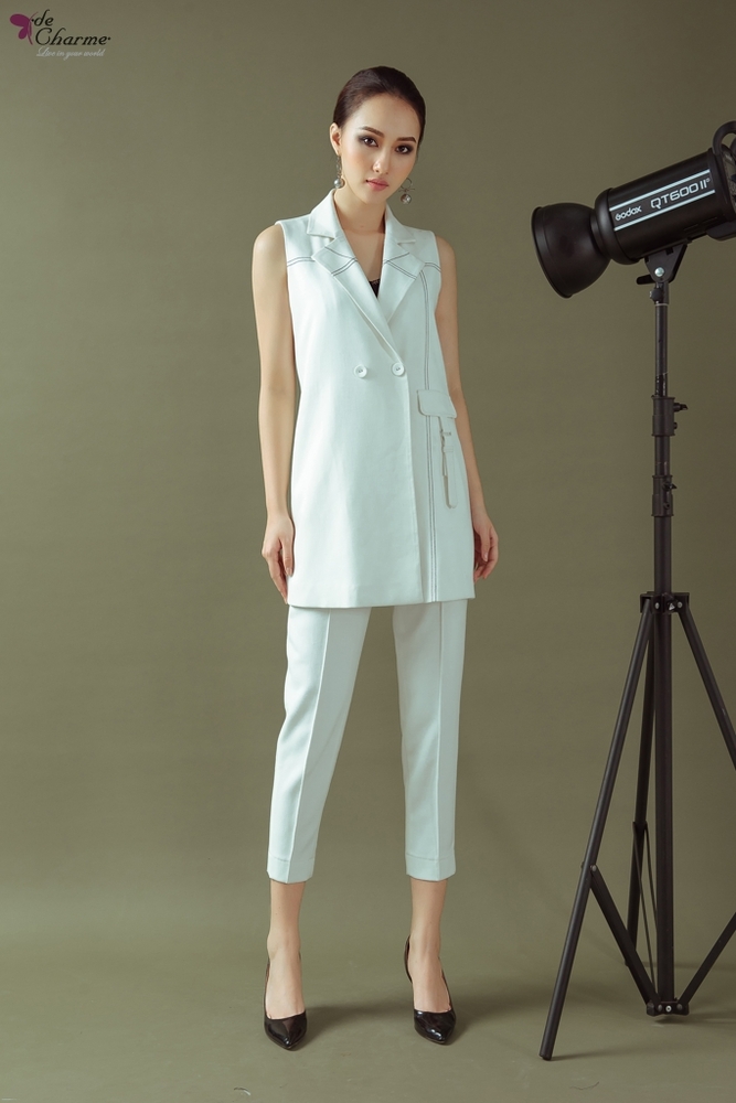 Vest sát nách đột chỉ - Trắng - S