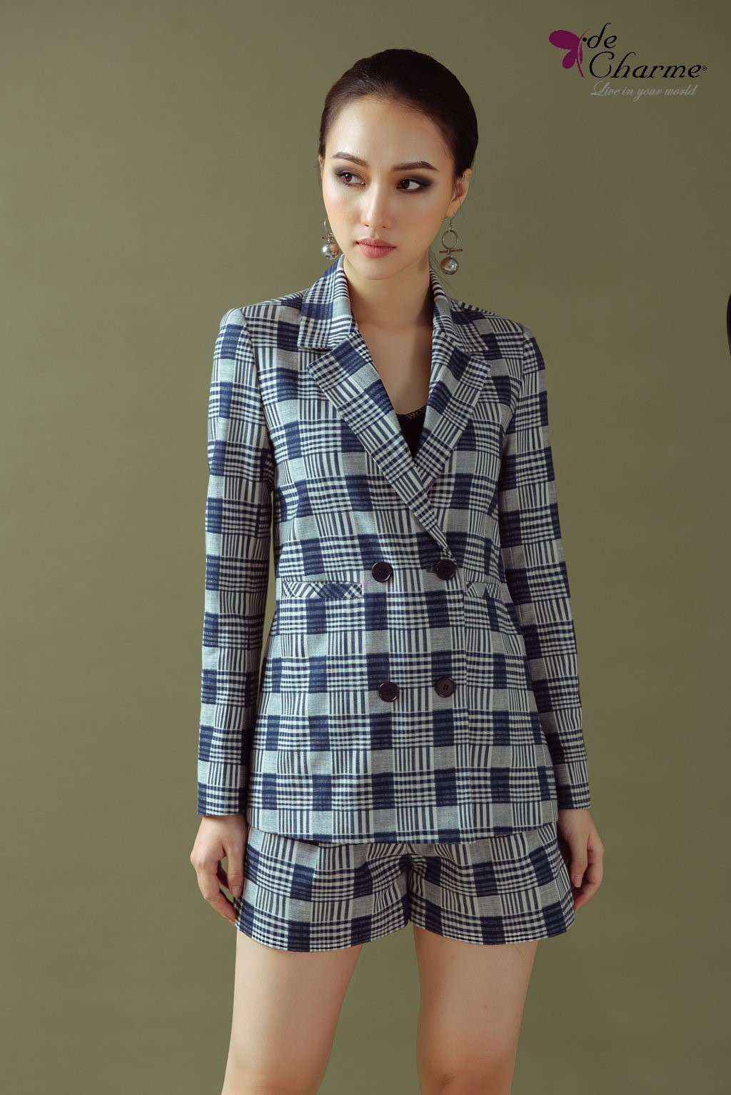 Vest kẻ 2 hàng khuy - Kẻ sọc - M