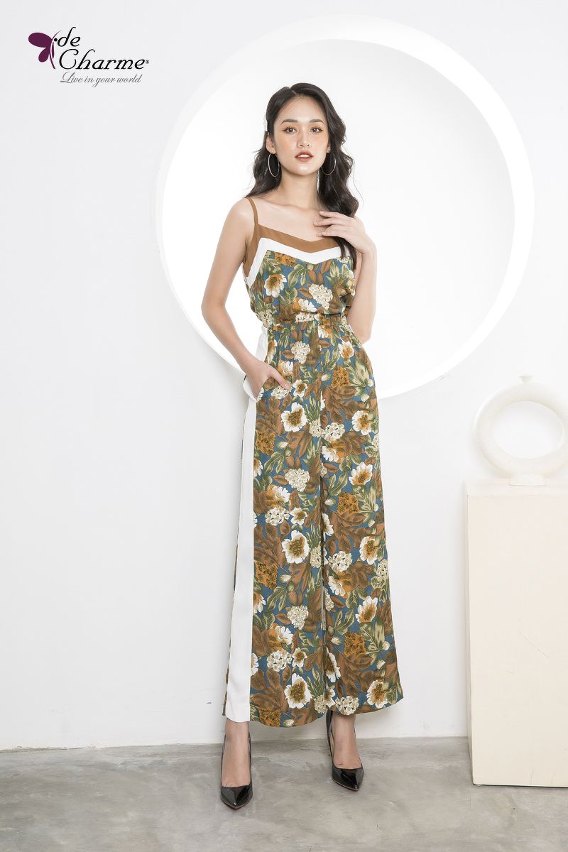 Jumsuit họa tiết chun (Next) - Họa tiết - S