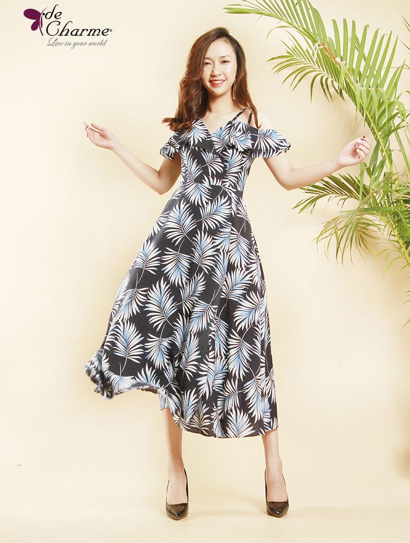 Đầm dây bèo ngực (Next) - Xanh navy - L