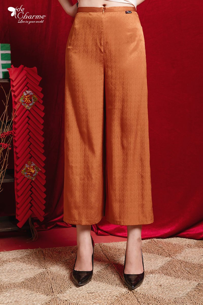 Quần suông lụa - Nâu - M