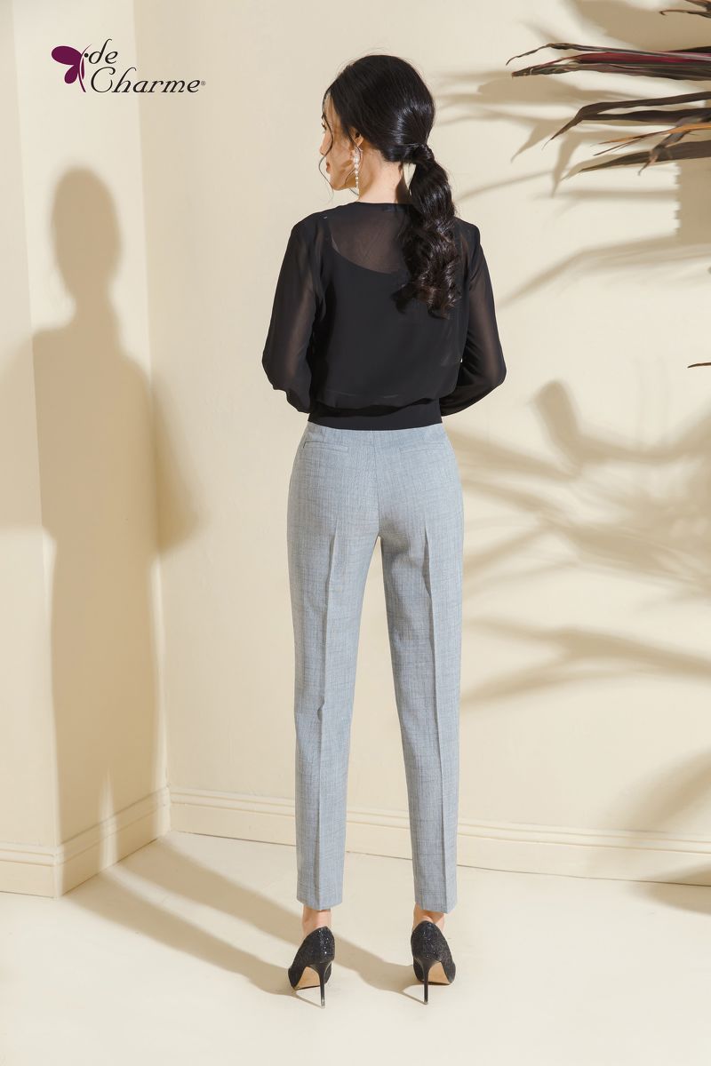 Quần baggy cạp V đai lệch - Xám - XL