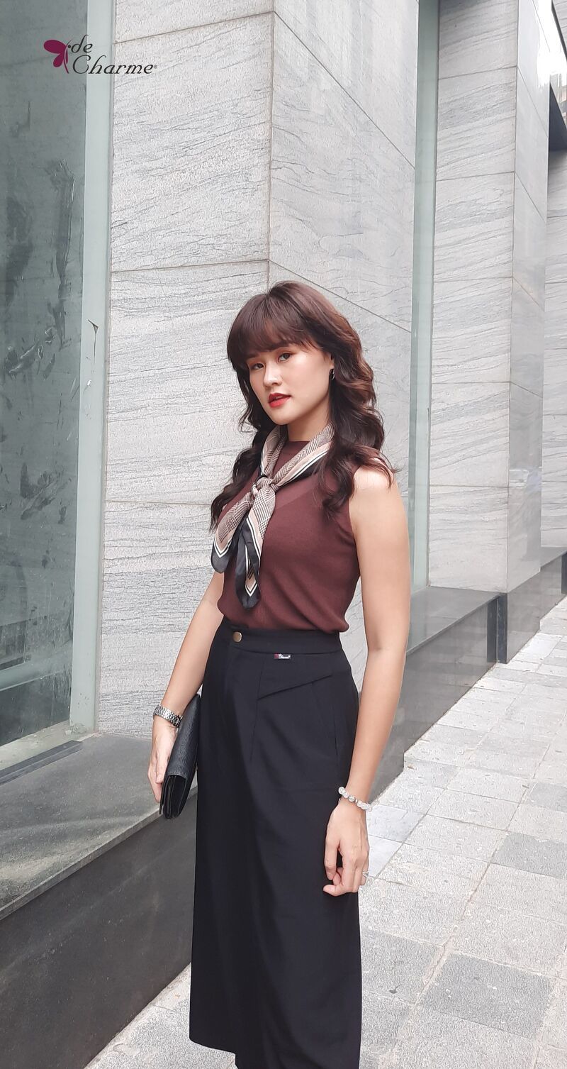 Áo len cổ tròn sát nách (Next) - Hồng - M