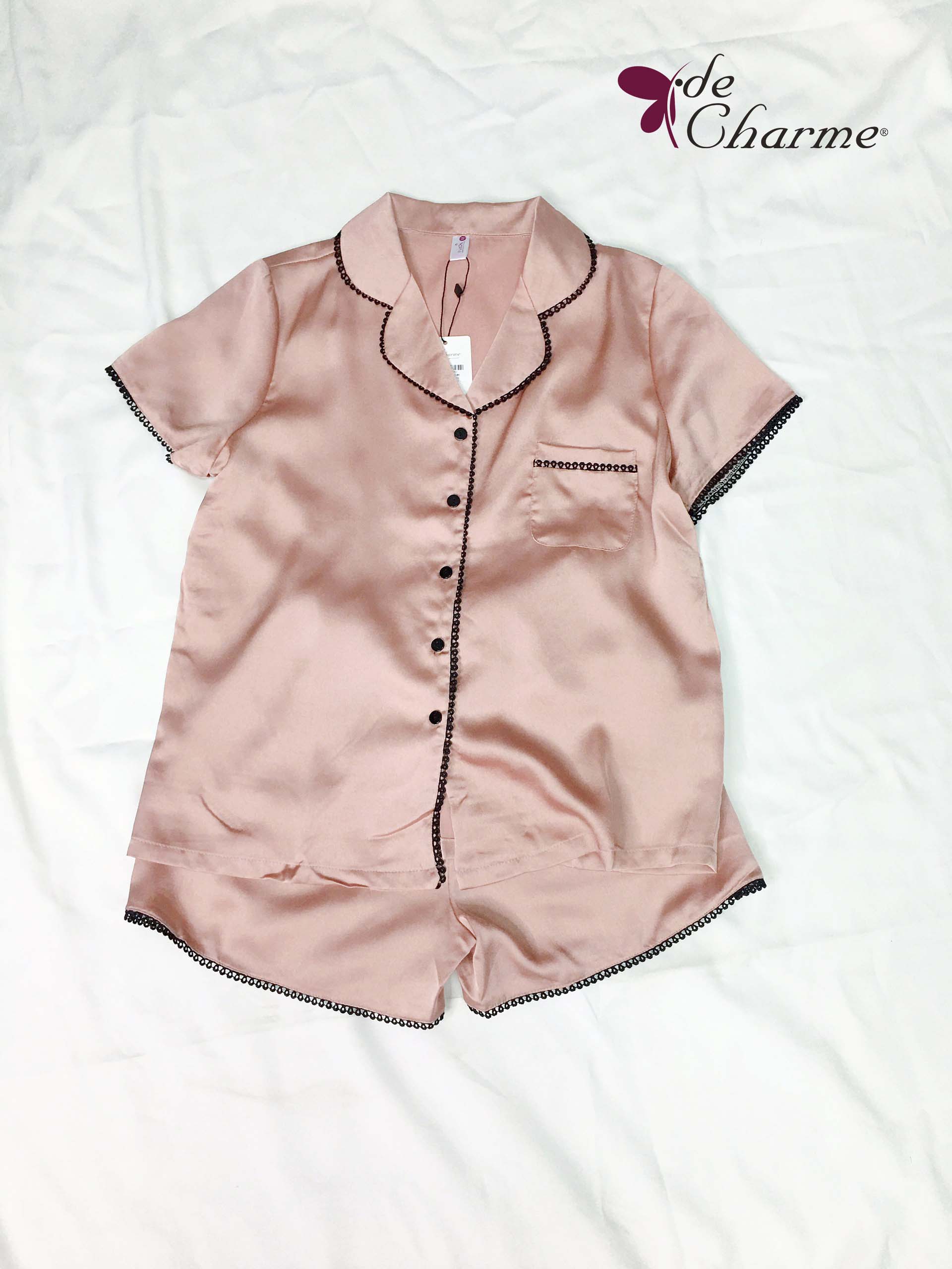 Bộ Pijama short mí ren trang trí (Home)