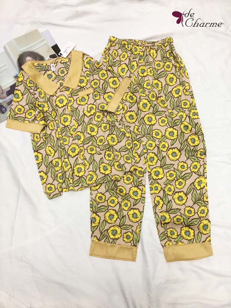 Bộ Pijama cổ sen nhọn (Home)