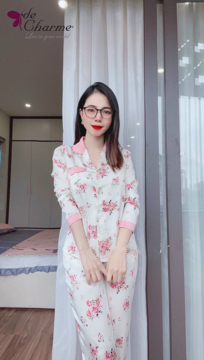 Bộ Home lụa cao cấp phối túi - Hồng - M