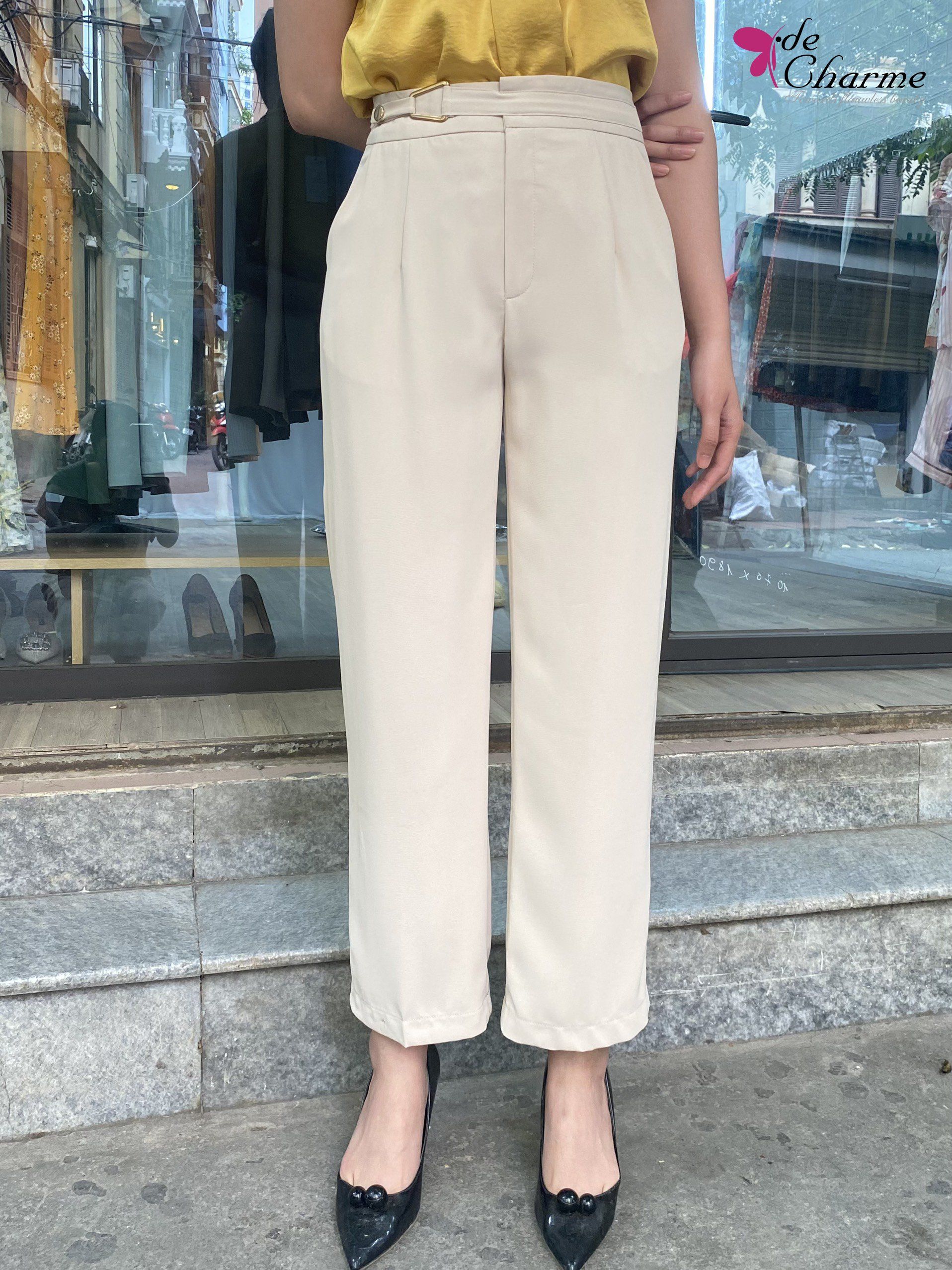 Quần ống sớ móc thang ngang - Be - S