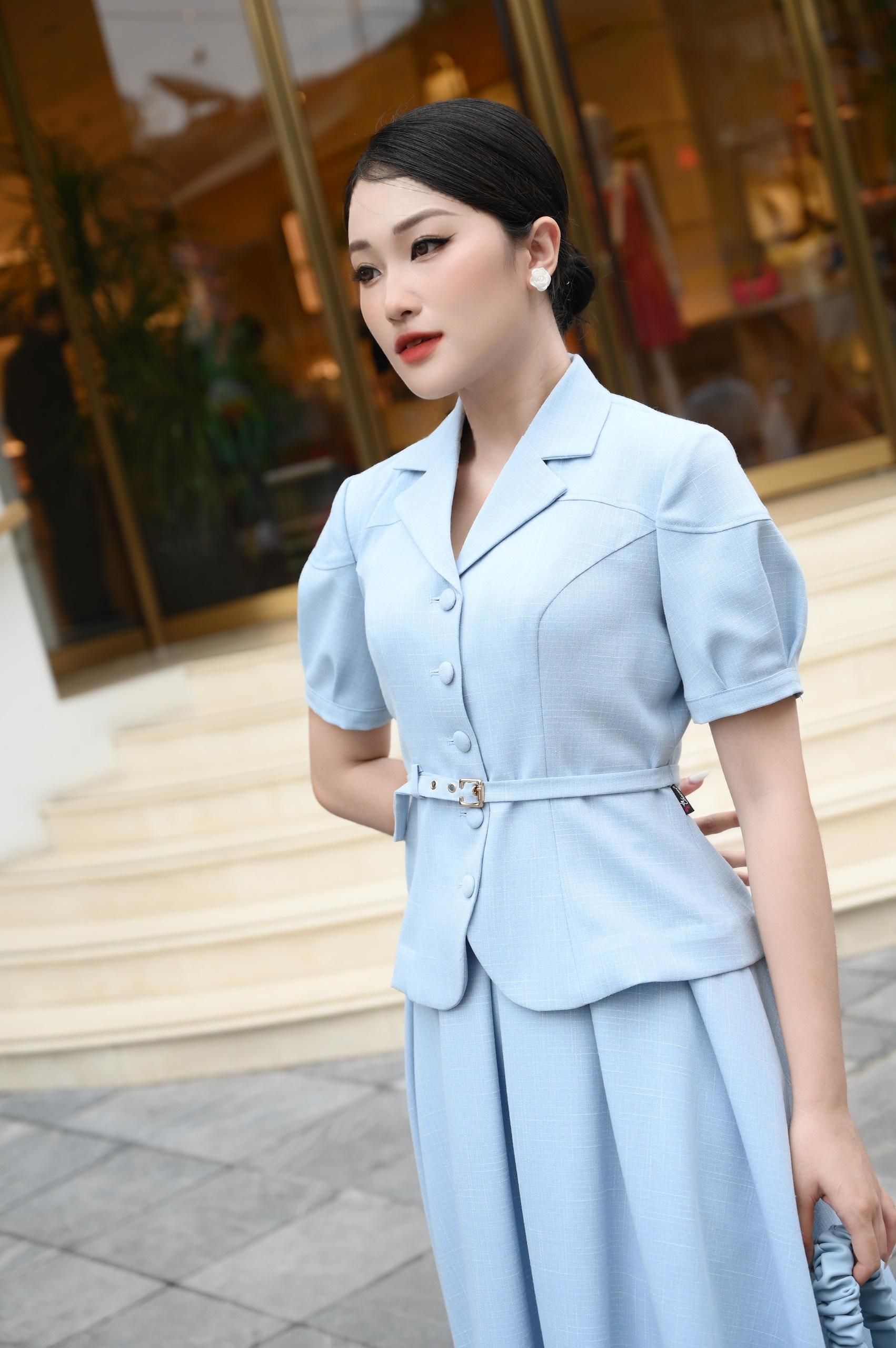 Vest tay bồng can phối ngực - Xanh da trời - S