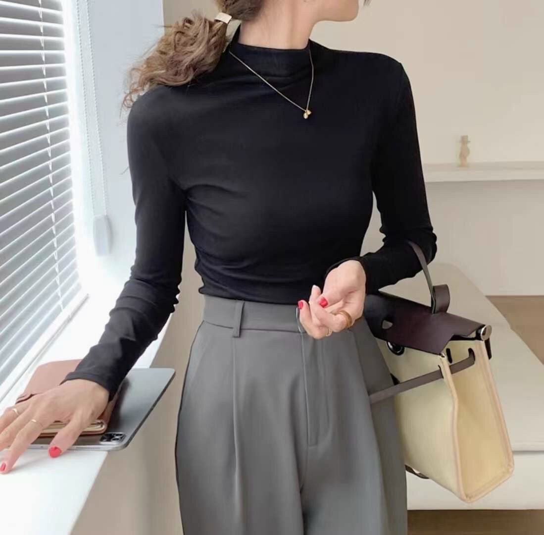 Áo thun tăm giữ nhiệt cà bông - Đen - Free size
