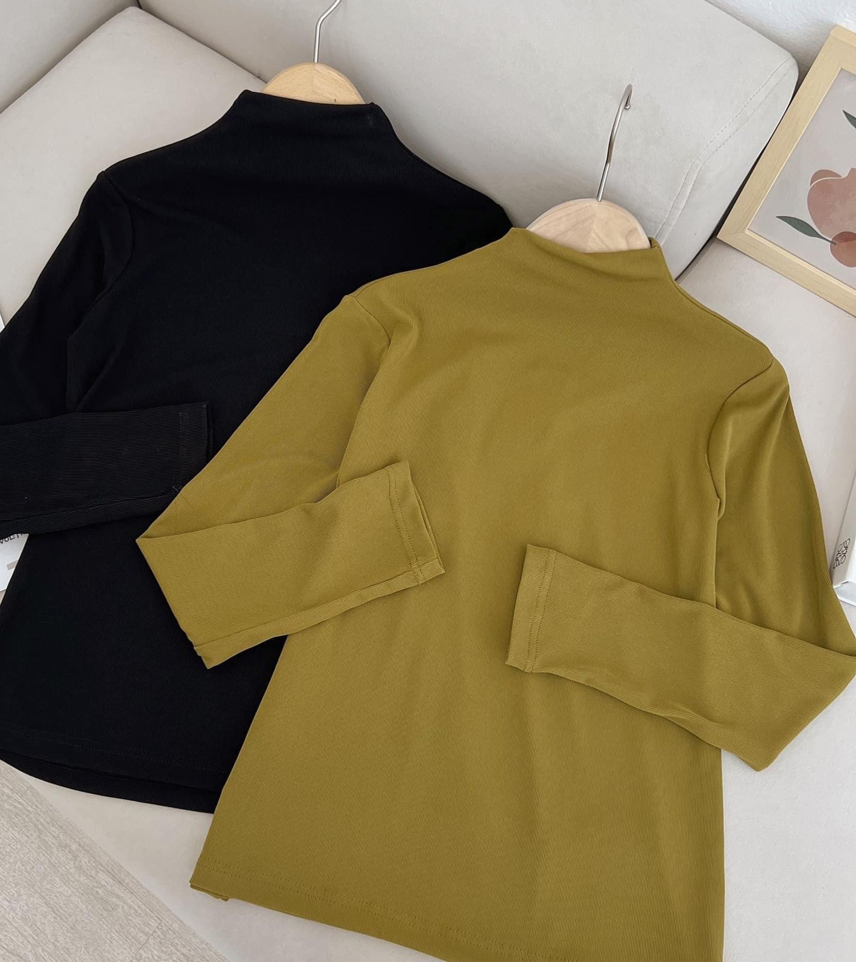 Áo thun tăm giữ nhiệt cà bông - Be - Free size