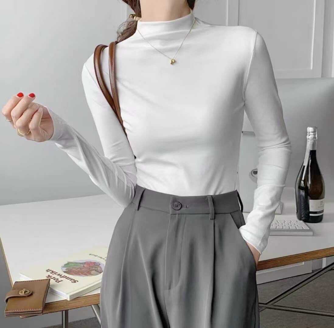 Áo thun tăm giữ nhiệt cà bông - Trắng - Free size