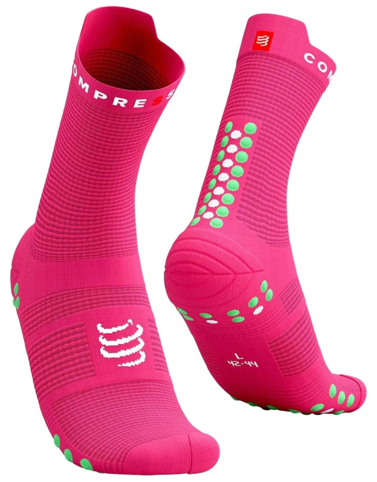 Pro Racing Socks v4.0 Ultralight Run High - Hot Pink/Summer Green