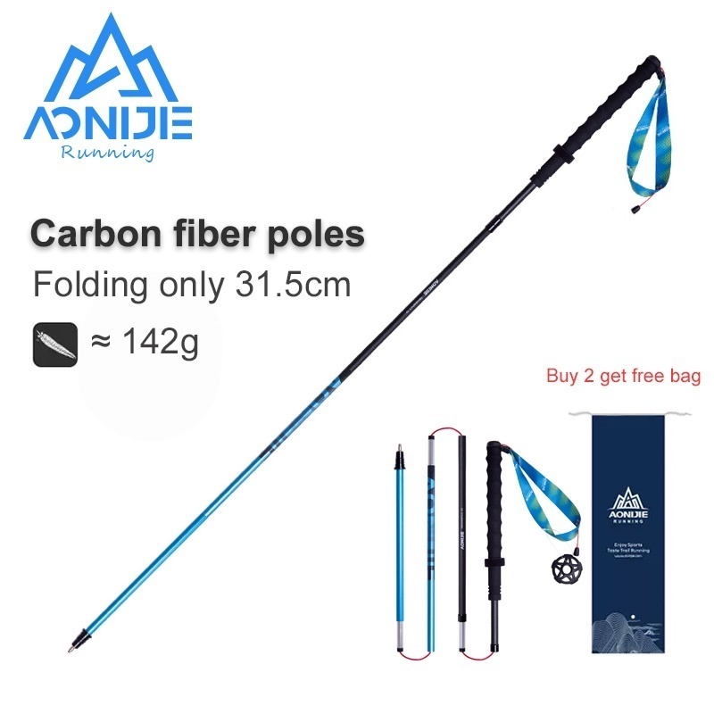 Gậy Chạy Trail AONIJIE E4210 - Carbon + 7075 Aluminum Alloy - Blue