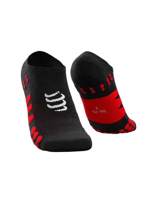 Tất Chạy Bộ Compressport No Show Socks - Black/Red