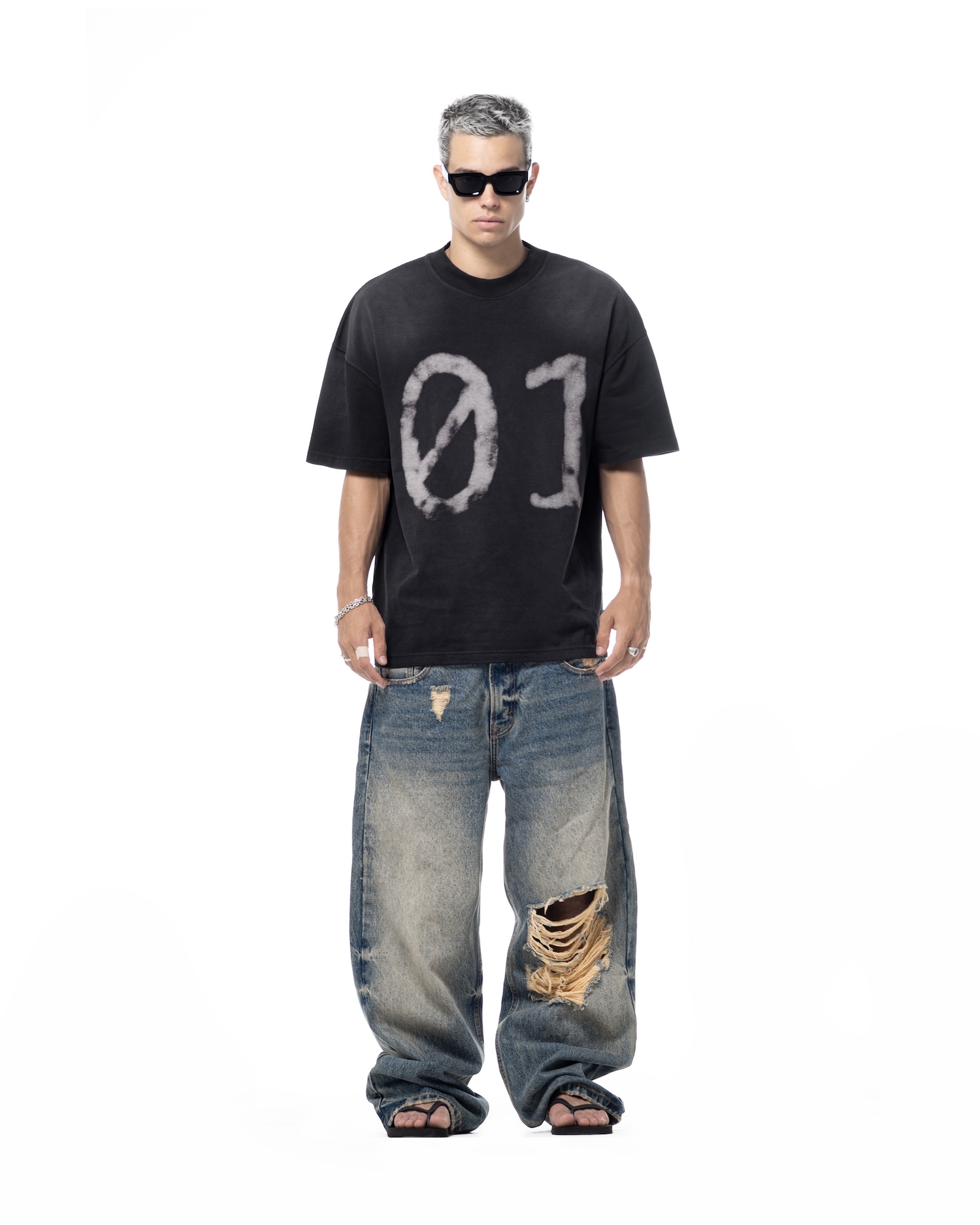 01 WASHED V2 T-SHIRT - BLACK