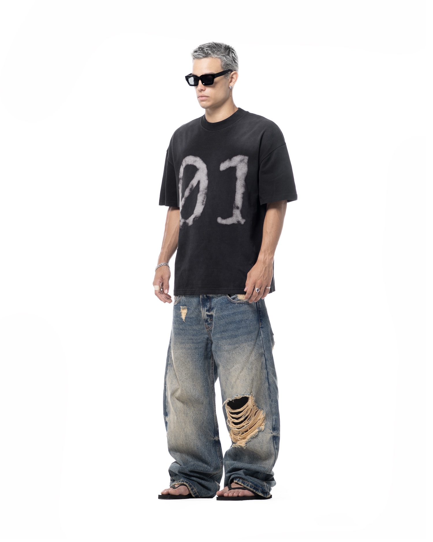 01 WASHED V2 T-SHIRT - BLACK