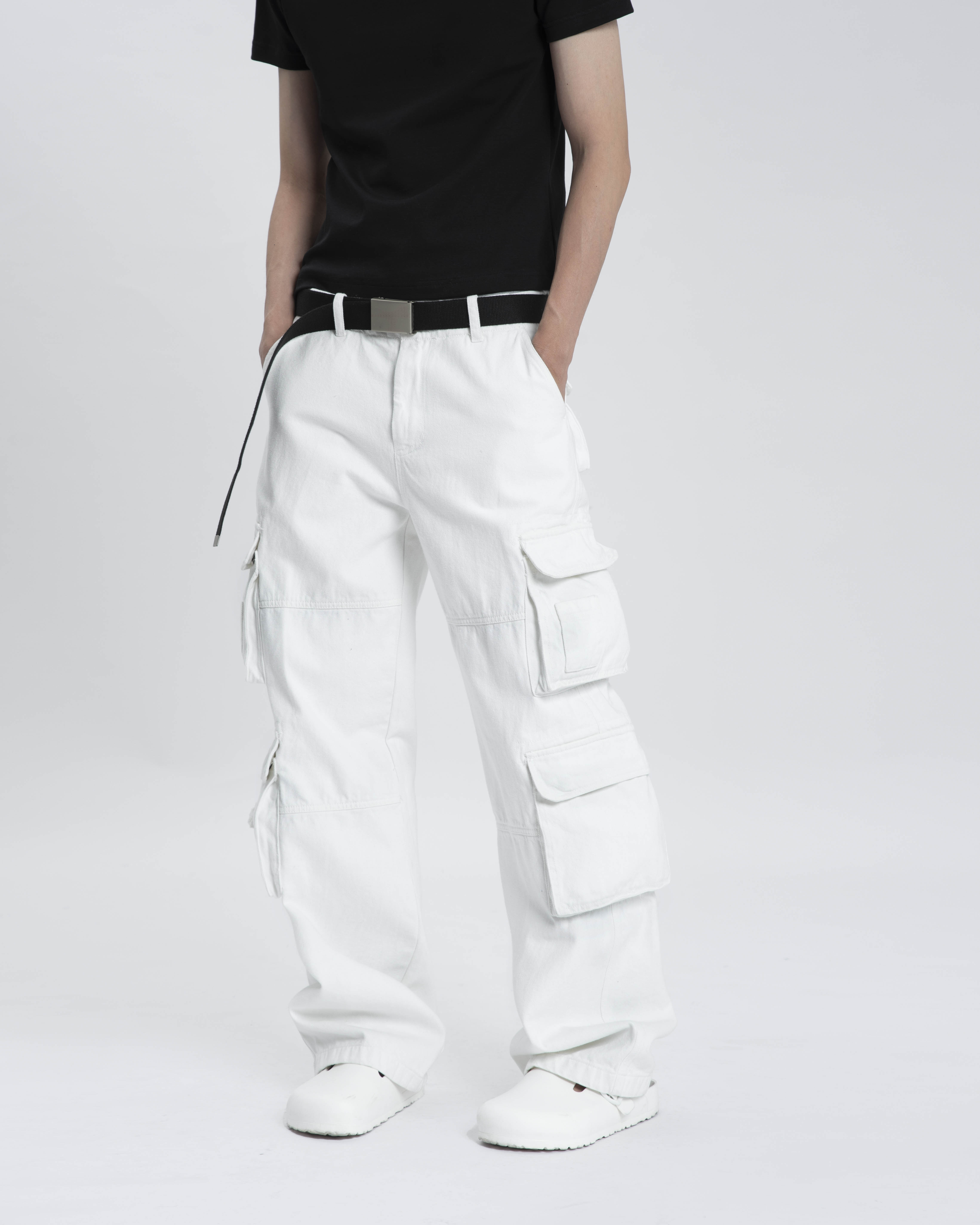 STRESSMAMA CARGO PANTS V2 - WHITE