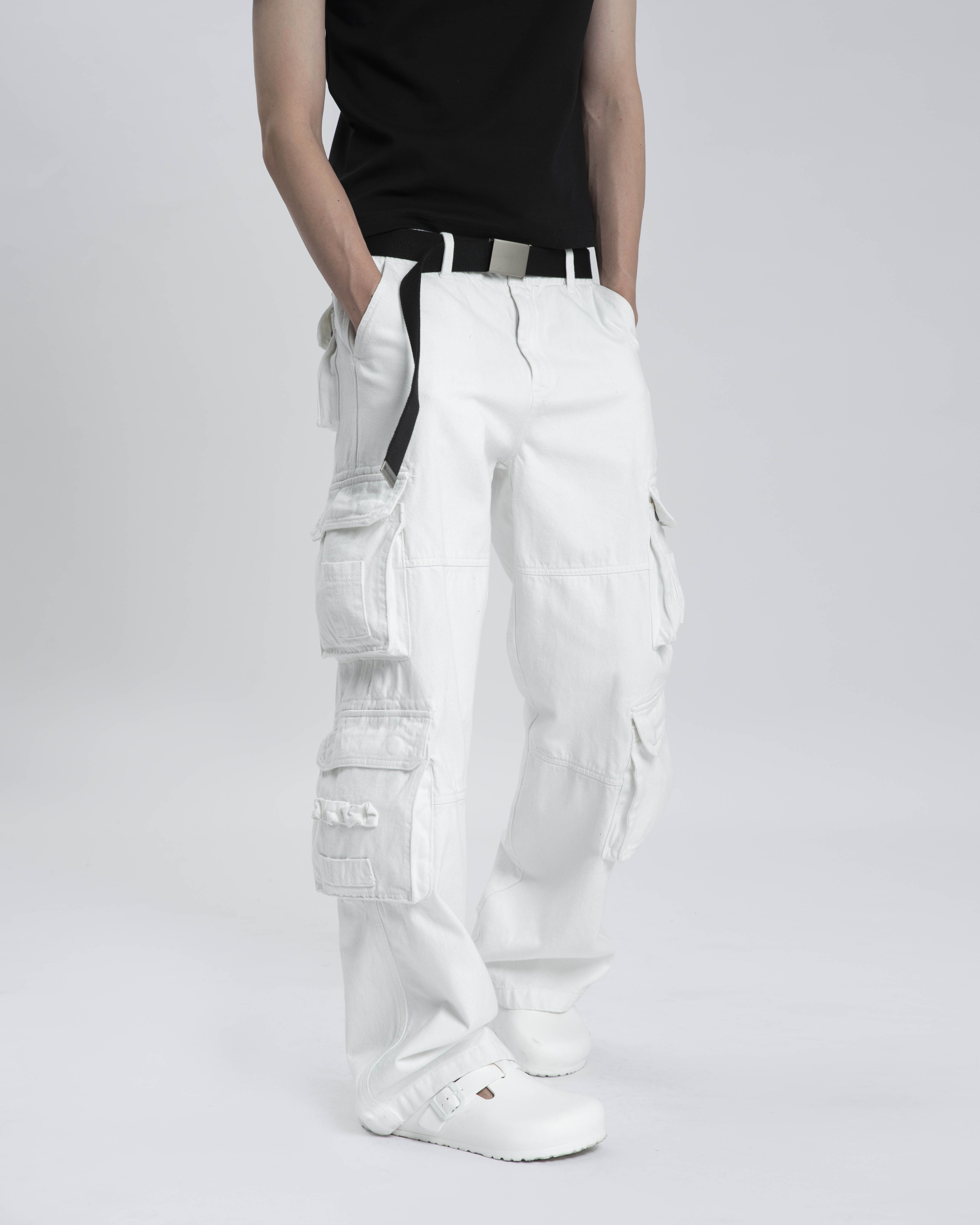 STRESSMAMA CARGO PANTS V2 - WHITE