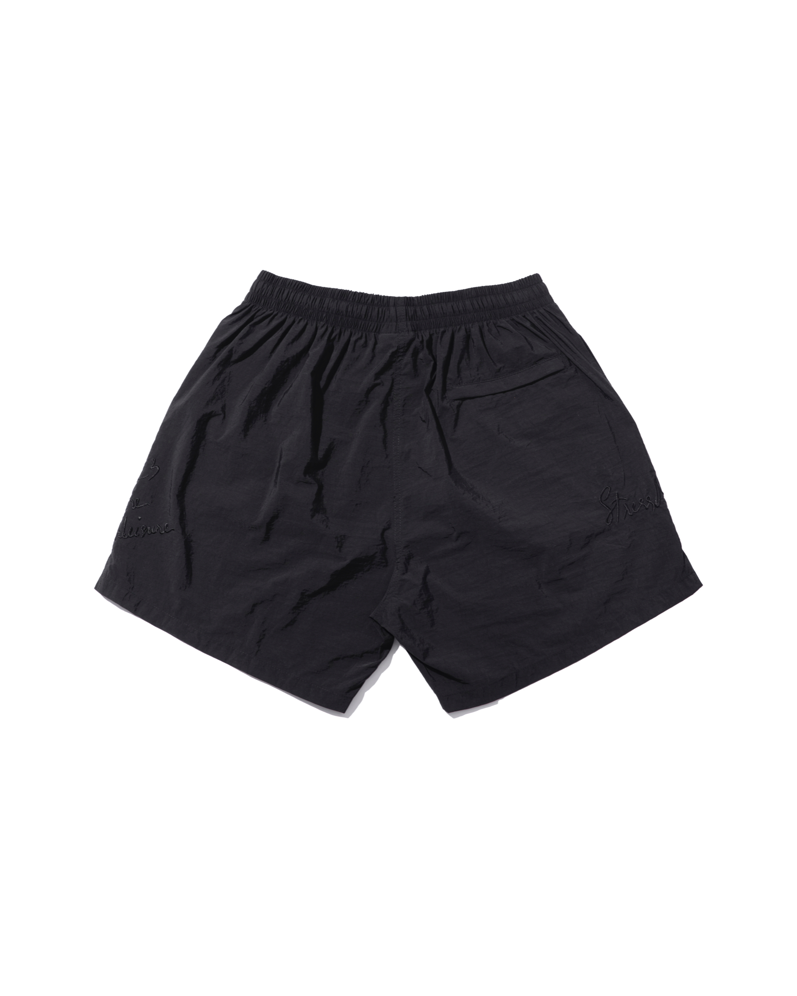 STRESSMAMA RELAXED FIT NYLON SHORTS - BLACK