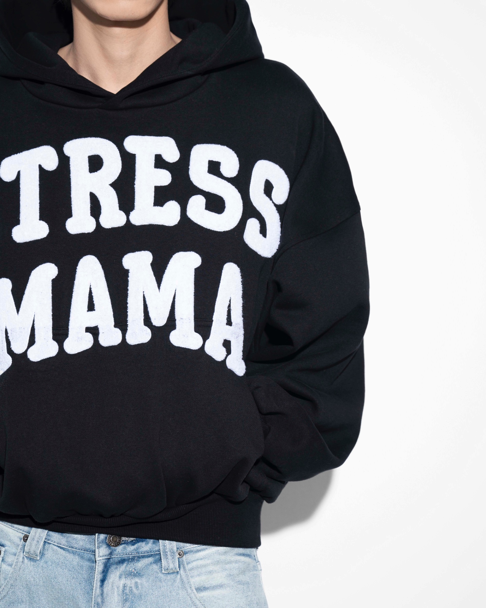 SSMA EMBROIDERY HOODIE - BLACK