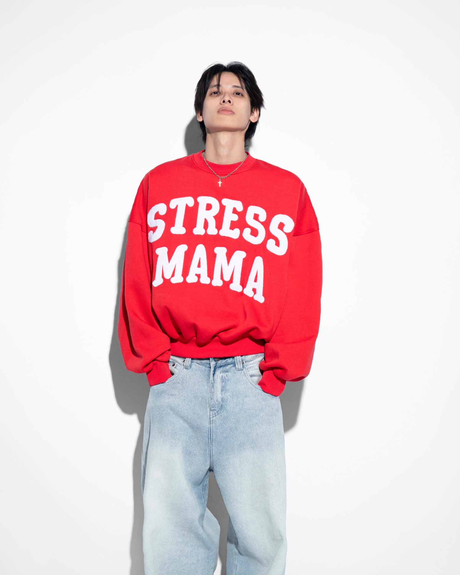 SSMA EMBROIDERY SWEATER - RED