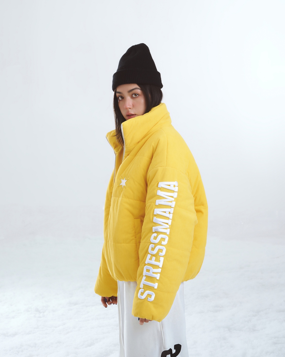 SSMA CORDUROY PUFFER JACKET - YELLOW