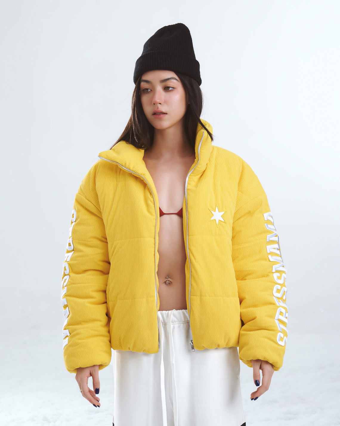 SSMA CORDUROY PUFFER JACKET - YELLOW