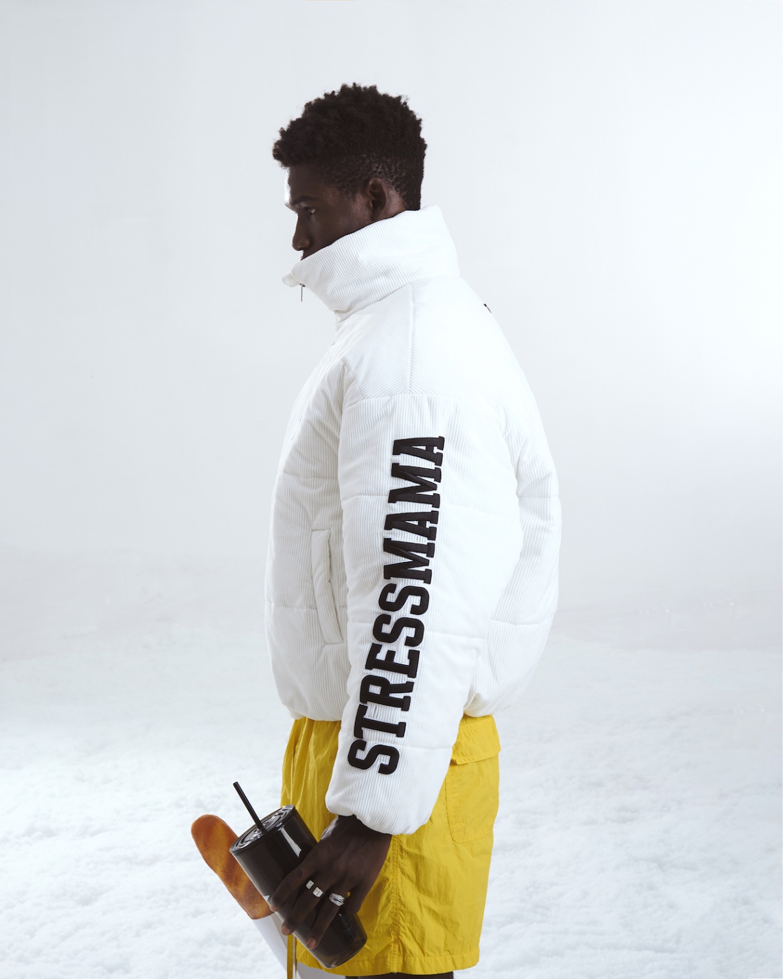 SSMA CORDUROY PUFFER JACKET - WHITE