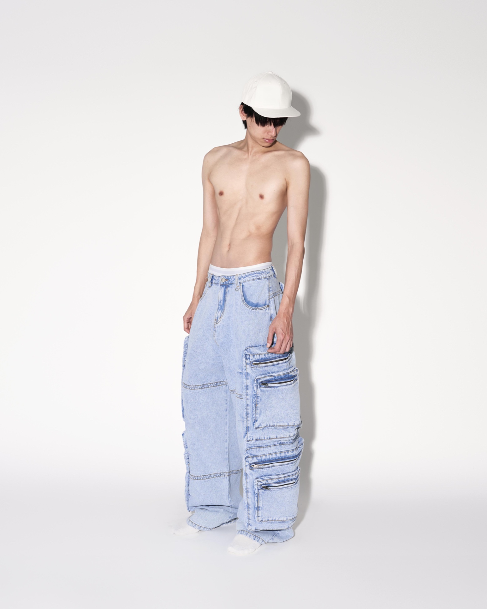 SS24 CARGO JEANS - WASHED BLUE