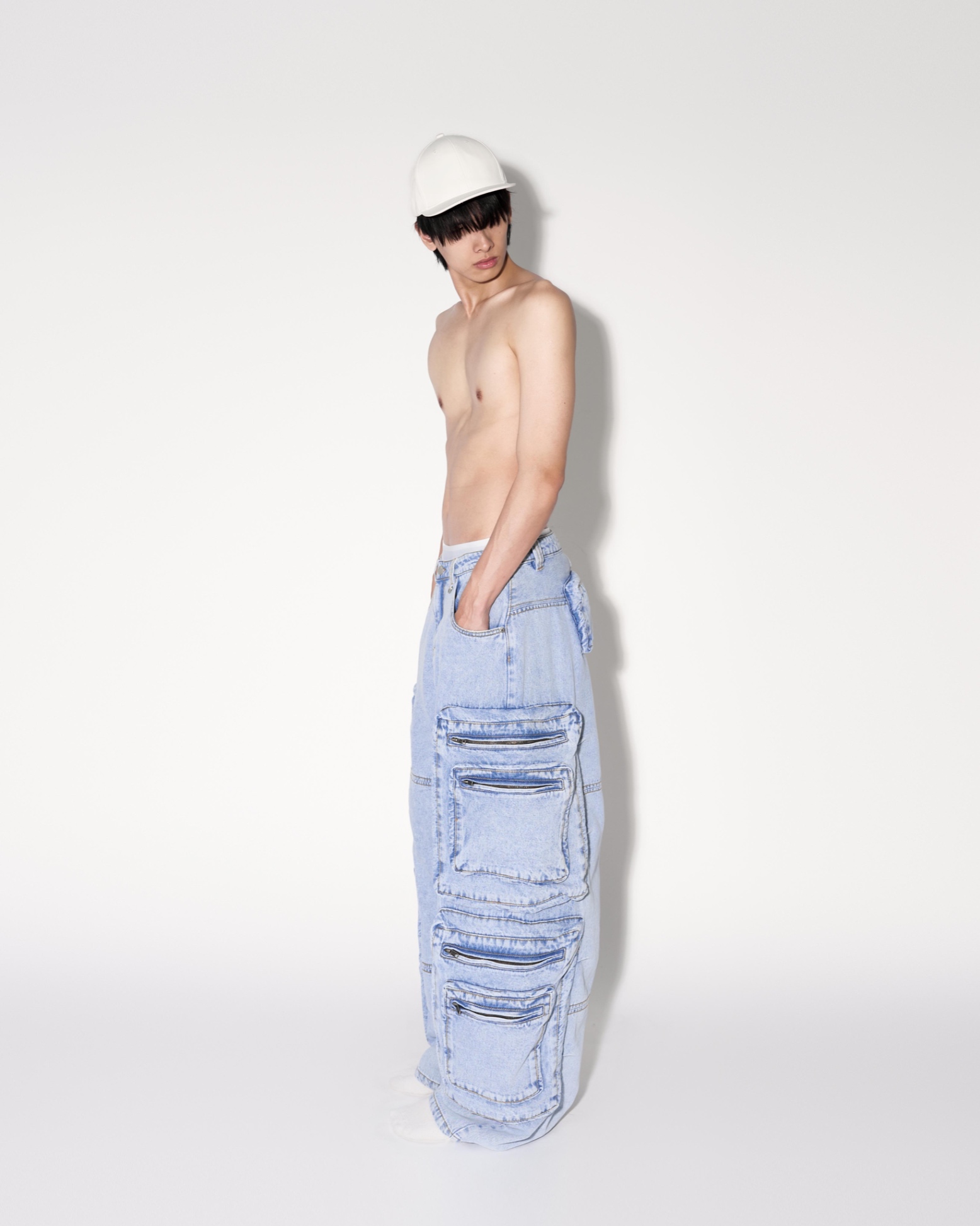 SS24 CARGO JEANS - WASHED BLUE