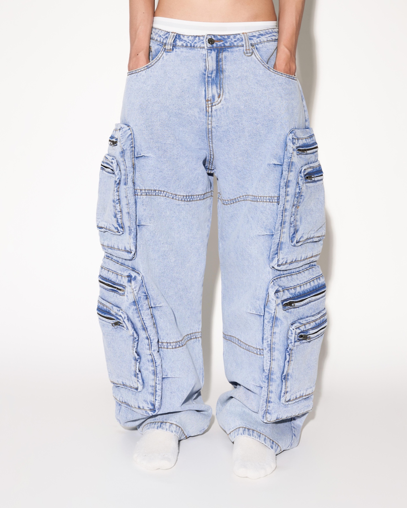 SS24 CARGO JEANS - WASHED BLUE